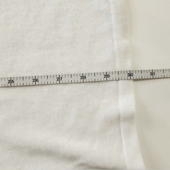 J. Jill Embroidered Knit Tunic Top White Blue Linen Blend short Sleeve Women's L - Picture 10 of 10